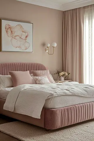 New Elegant style light pink colour 200*200 super size king bed