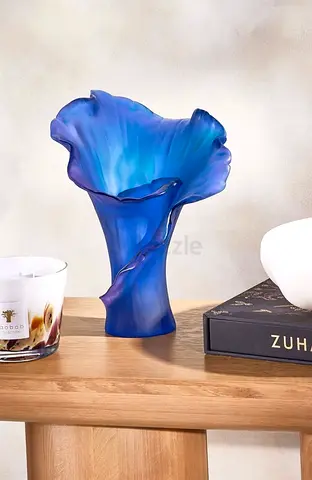 Vase Daum 239, Arum Crystal Medium Blue