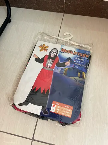 Kids Halloween Skeleton Grim Reaper Costume - New in Pack, Size S 110-120cm
