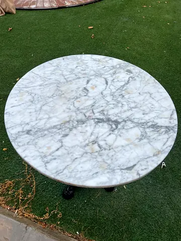 Round Marble Top Side Table with Metal Base 2 tables available with good condition