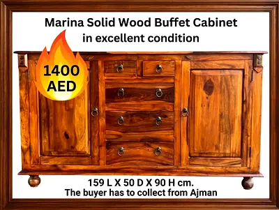 Marina solid wood buffet cabinet