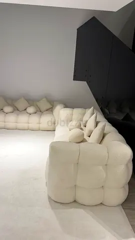 White Chunky Modular Sofa — Plush 3-Seater / Corner Section