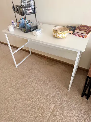 Simple white study/work table - lightweight and sturdy