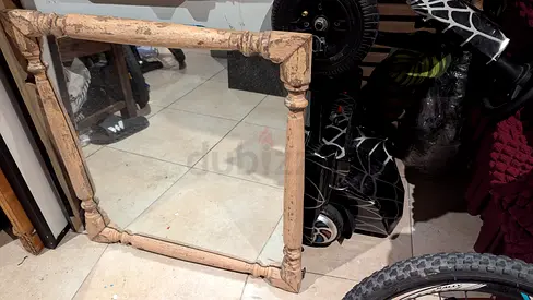 Large Rustic Wooden Framed Wall Mirror - Distressed Finish