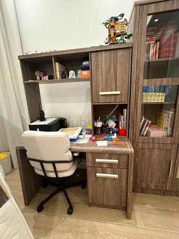 Compact Wooden Study Desk with Hutch  - Good Condition