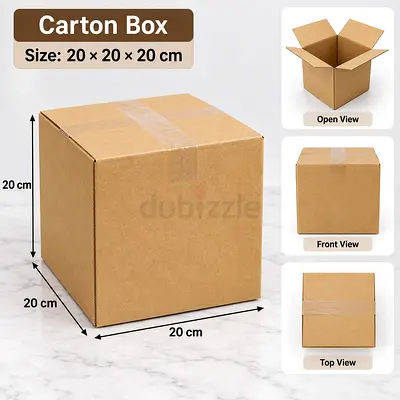 Pack of 20x20x20 cm Corrugated Cardboard Boxes - New 23 pcs