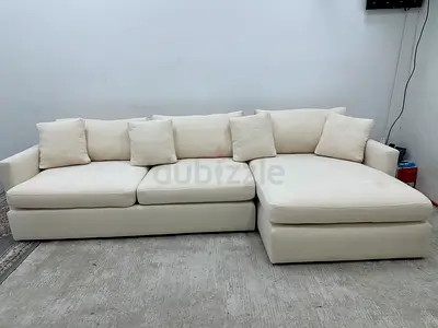 Perfect condition crate&barrel beige color lshape sofa