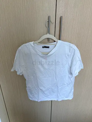 ZARA Plain White Short-Sleeve T-Shirt - Casual Basic
