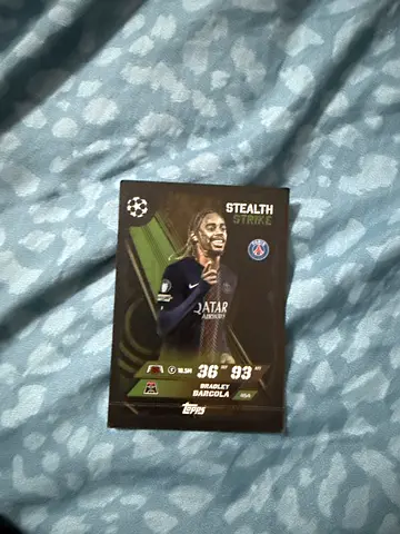 Topps Bradley Barcola Stealth Strike Champions League Card