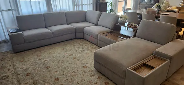 Large Modular Sectional Sofa with Built-In Storage & Charging
