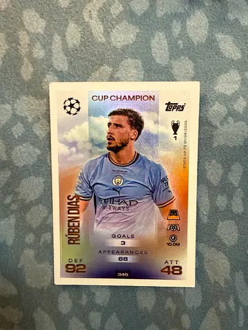 Topps Ruben Dias Manchester City Cup Champion Trading Card