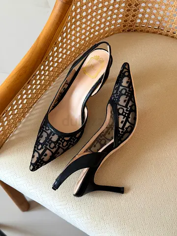 Black Dior Mesh Slingback Pointed Heels - Size ? (Pre-owned)