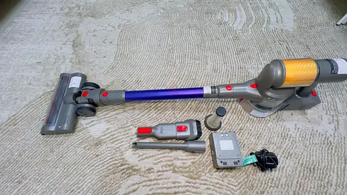 Cordless Stick Vacuum Cleaner with Attachments — Good Working Condition