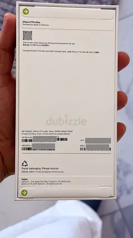 iPhone 17 Pro Max 256GB Silver – Brand New Sealed