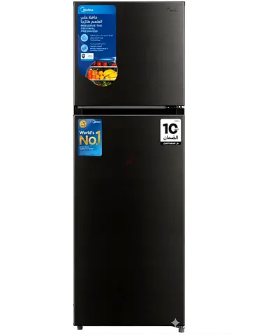 Midea Top Freezer Refrigerator - Black, Single Door