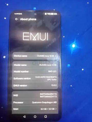 Huawei nove 10 SE .256GB.8GB+3GB