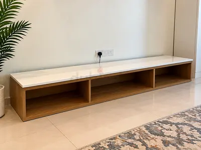 Wooden TV Console / TV Unit with White Top