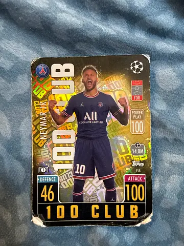 Topps Match Attax Neymar Jr 100 Club Trading Card