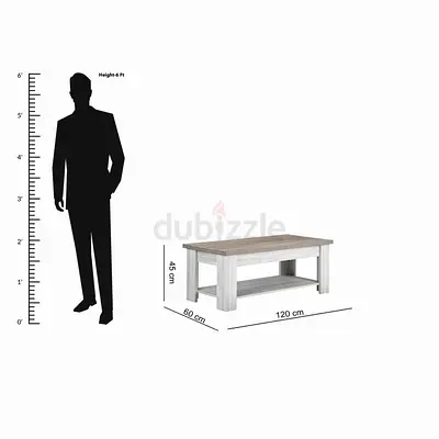 Angelic Wooden Coffee Table with Lower Shelf - 120 x 60 x 45 cm