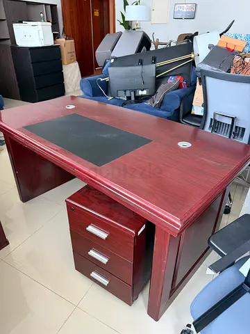 Solid Wooden Office Desk with 3-Drawer Good Condition