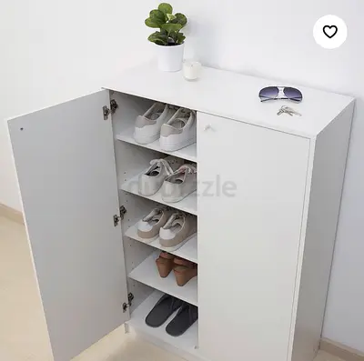 IKEA White 5-Shelf Shoe Cabinet - Compact Entryway Storage