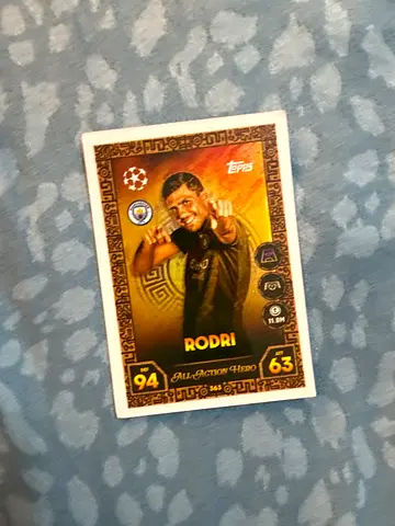 Topps UEFA Champions League Rodri All-Action Hero Trading Card