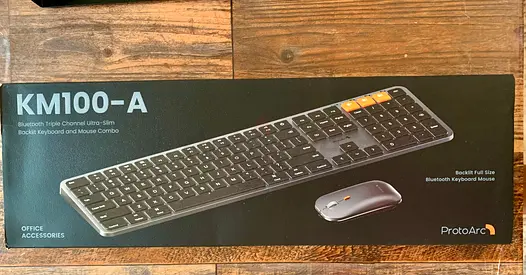 ProtoArc KM100-A Bluetooth Slim Keyboard and Mouse Combo (Like New)