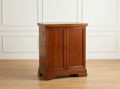 Solid Wood Fold-Out Wine Bar Cabinet