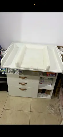 White Changing Table Top with Padded Changing Mat - Good Condition