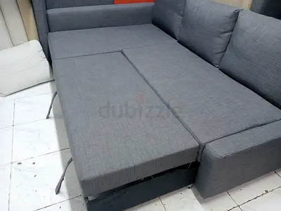 Comfortable IKEA Frithen 3 seater sofa bed with storage