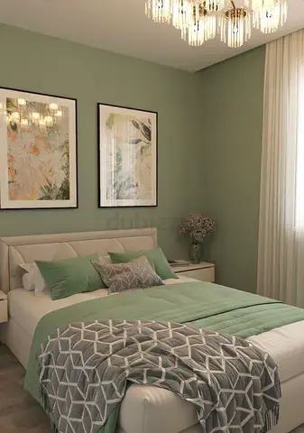 Stylish cozy light green colour 160*200 Queen size bed
