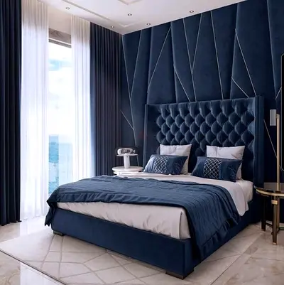 Luxury King Size Bed 180x200 cm | Premium Velvet Upholstered Bed Frame |