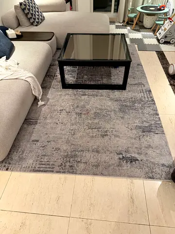 Large grey modern area rug - good condition