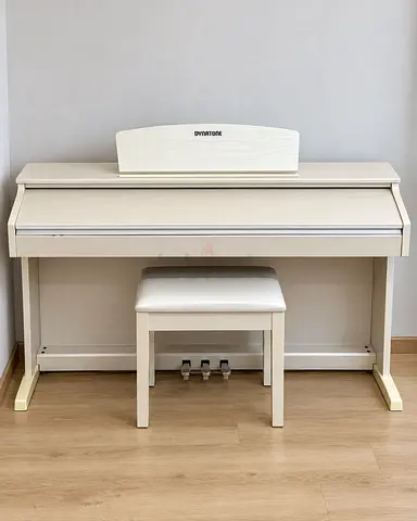 Dynatone SLP-150 White 88-Key Weighted Digital Piano with Bench