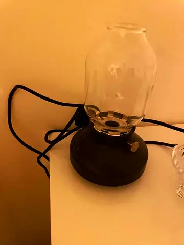 IKEA side table vintage lamps