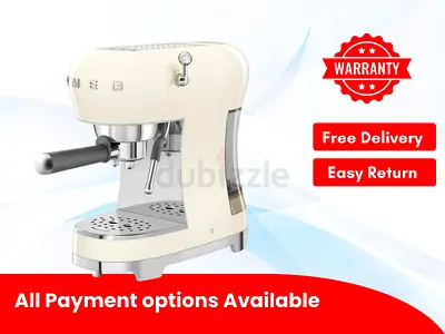 Smeg 50’s Style Espresso Coffee Machine  | Manual Espresso Maker | Delivery | Warranty | ECF02CRUK
