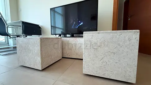 Marble Cube Coffee Tables / TV Stand Set (3 pieces)