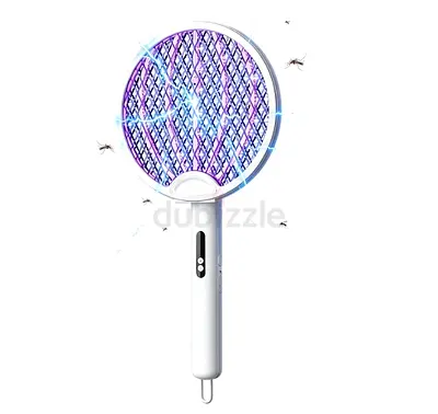 Fly Zapper Foldable Electric Mosquito Swatter with Base for Indoor and Outdoor, Rechargeable