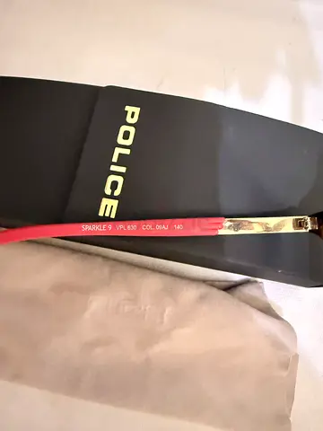 Police eyeglass - red and gold metal