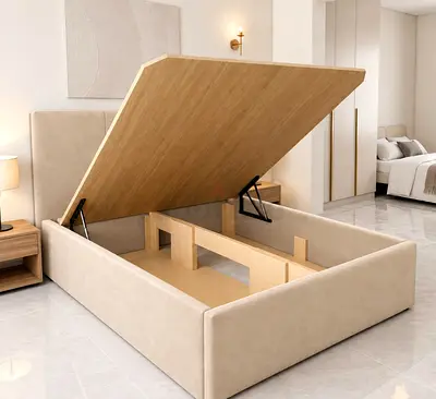 150×190 Cm New Queen size  Luxury Design Hydrolic storage bed For Sale