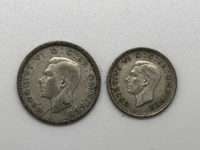 2 Old British Silver Coins - King George VI