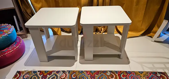 White Coffee Table + 2 Side Tables – AED 200