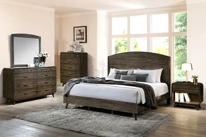 King size Bedroom set with 6 door  wardrobe and dresser