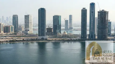 2BR Hall Al Khan Sharjah Free Central AC Free Parking Free Gym Pool Balcony Direct Sea View Laundry Near Corniche