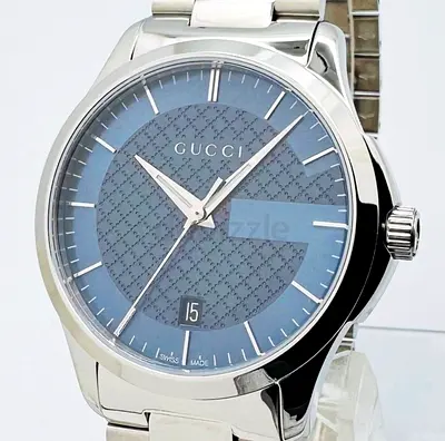 Gucci Watch G Timeless Blue Dial Steel Like New
