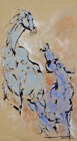 Hard to Believe, 87 x 61 cm, Ink & Pastel on canson (Framed)