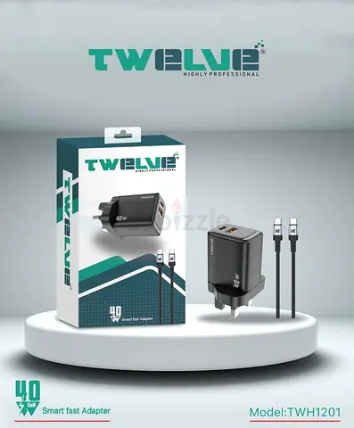 Twelve TWH1201 40W Fast USB Wall Charger with 2 Cables - Like New