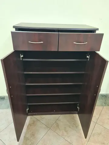 Solid Wooden Shoe Cabinet with Storage Drawers size 120x80x40cm