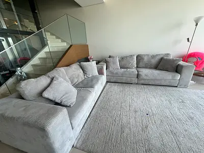 Light grey 3-seater and 2-seater sofa set - good condition
