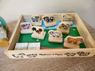 Melissa & Doug Wooden Farm Animal Stand-Up Puzzle Set